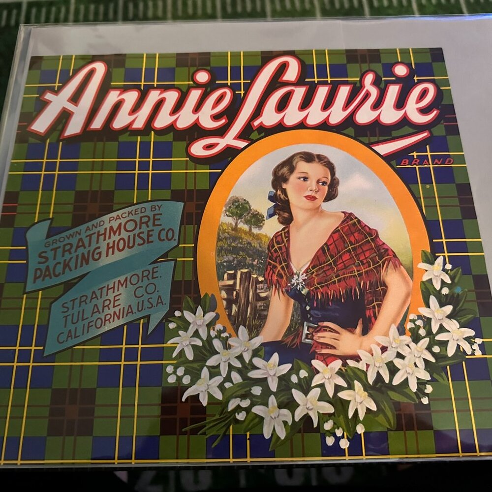 Authentic Citrus Farm Crate Label Annie Laurie